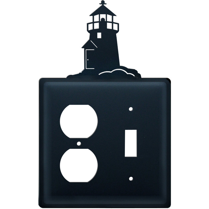 Lighthouse 2-Gang Duplex Outlet / Toggle Light Switch Combination Wall Plate