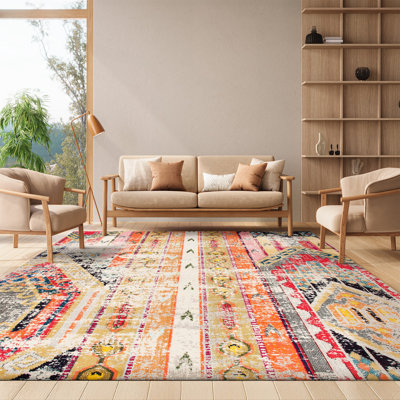 Tapis gris / orange Stanback
