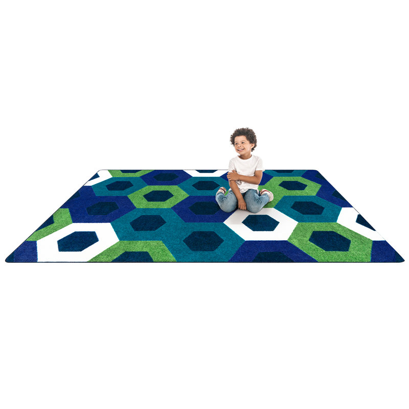 Kid Essentials Hexed Area Rug, Rectangle 3'10" x 5'4"
