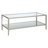 Hera 45" Wide Rectangular Coffee Table with Mirror Shelf in Brass-1274509078-1274509079