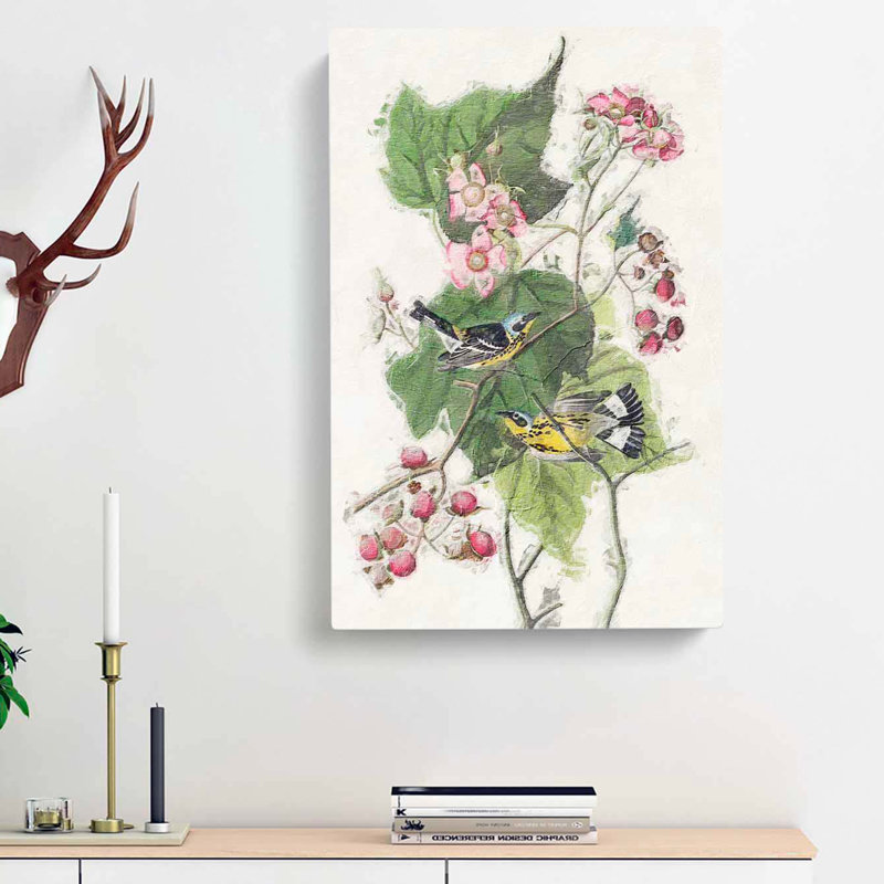 Black & Yellow Warbler Birds by John James Audubon - Wrapped Canvas, 76cm H x 50cm W x 3cm D