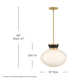 Lucy Medium 1-Light Two-Tone Pendant with Cased Opal Glass