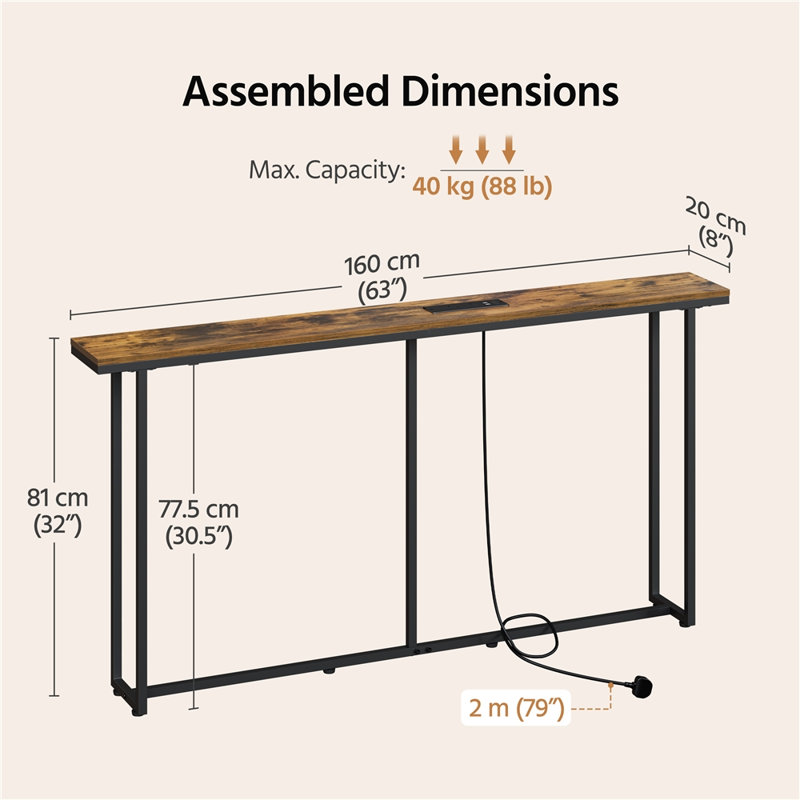 Modern Console Table, 32" H X 63" W x 8" D, Yes