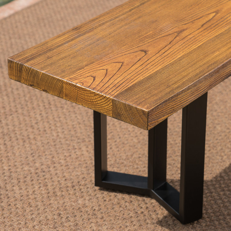 Banc de pique-nique d'extérieur Kensa, Brun texturé