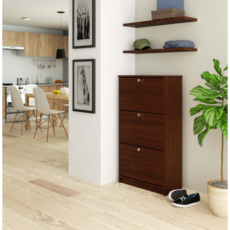 Furgeson 12 Pair Shoe Storage Cabinet, Wenge