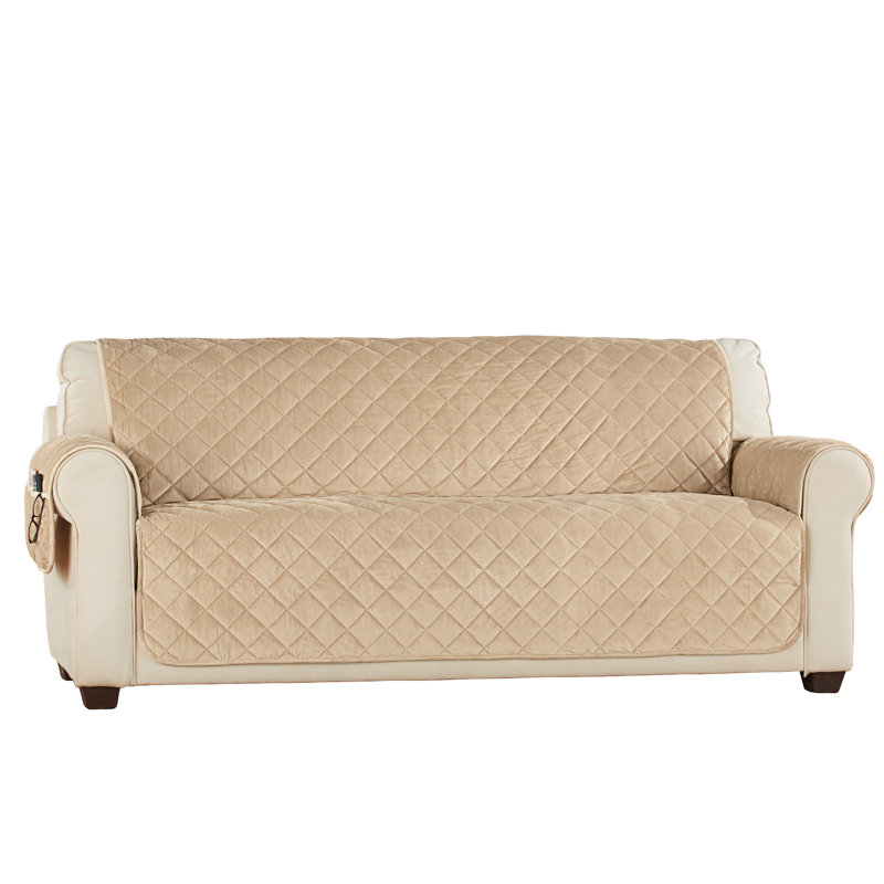 Housse pour canapé à coussins carrés/rectangulaires, H 0,6 po x l 75 po x P 110 po, Brun