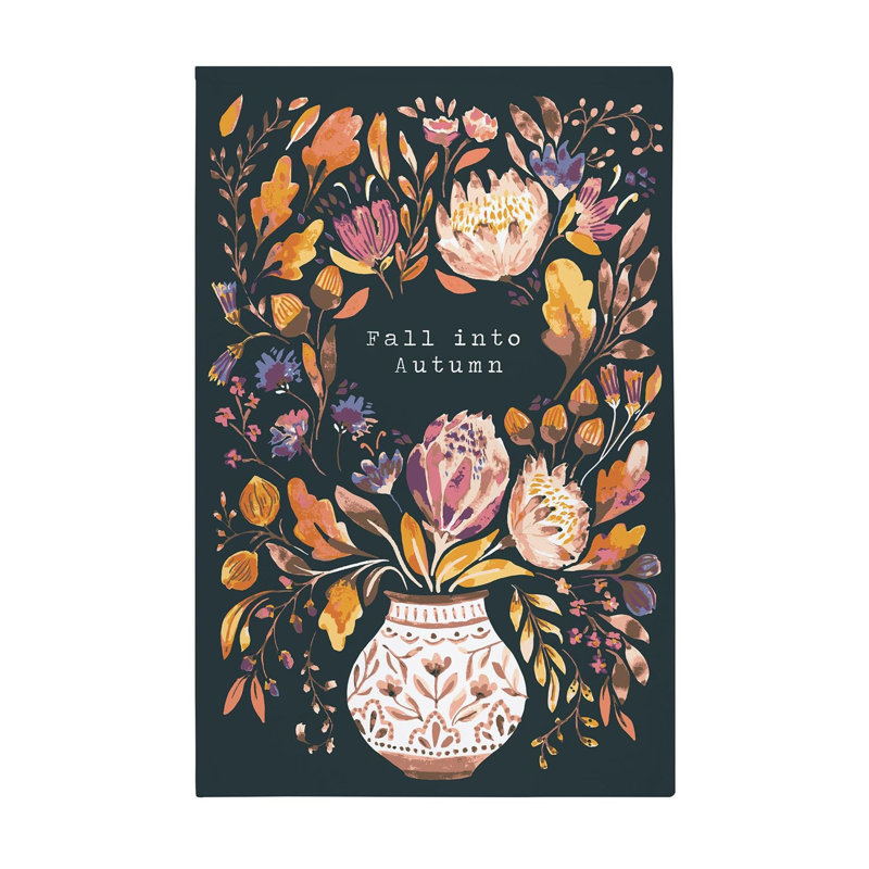 Fall Into Autumn Floral Tea Towel Kitchen Towel