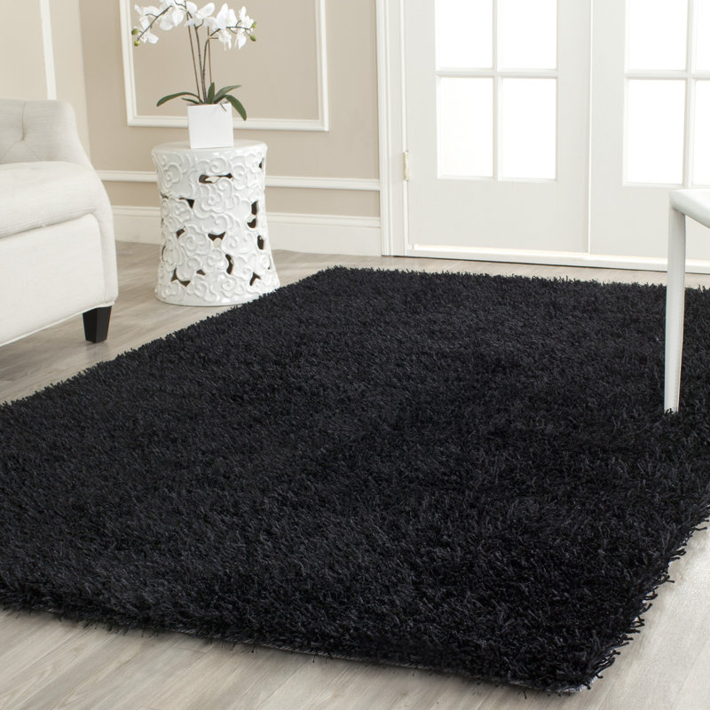 Tapis de couleur unie à poils longs Chamira, Rectangle 4 pi x 6 pi