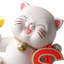 Statue tirelire chat chanceux avec sac d'argent et lingots d'or, adorable tirelire pour chat «Lying Fortune» dans une pochette rouge, bocal à épargne décoratif de H 12,6 po pour la maison et le bureau, ornement de rangement blanc Maneki Neko