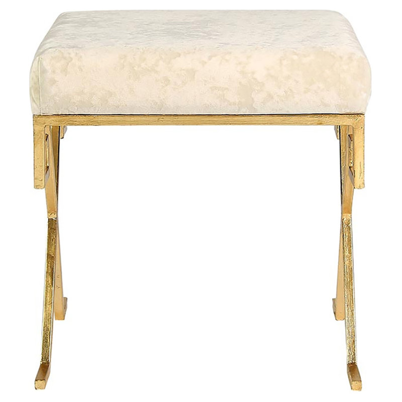 Salonica Upholstered Bench, Royal Gold/A La Mode Ivory 