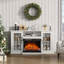 Kuerten 70" 3-Sided Electric Fireplace TV Stand with Glass Door Closed Storage-1344204220