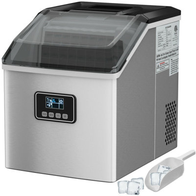 ZONSE 48 Lb. Daily Production Cube Clear Ice Freestanding Ice Maker
