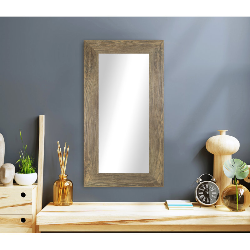 Engineered Wood Flat Mirror, 16" x 33"