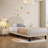 Twin size Bed with Adjustable Tufted Headboard, Platform Bed, Mattress foundation, No Box Spring Needed-2101124065-2101124066