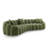 Nuoyi 126.8" W Curved Chenille Sofa -1552542638