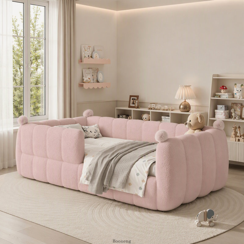 Lit simple tapissier Montessori, Lit simple, Beige