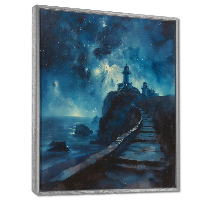 Galactic Glimpse, Toile argentée avec cadre flottant, H 34 po x l 44 po x P 1,5 po