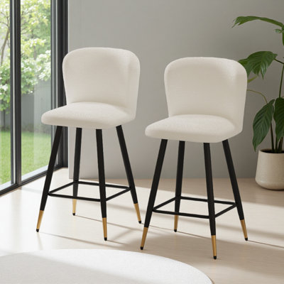 Modern Style Barstool, With Seats,Metal Legs, And Gold - Tipped Ends,Suitable For Various Decoration Styles