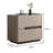 Mid-Century Modern Grey Wood Nightstand with 2 Drawers and Open Shelf - Minimalist Bedside Table for Bedroom