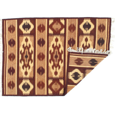 Afghan Wool Southwestern Area Rug in Brown