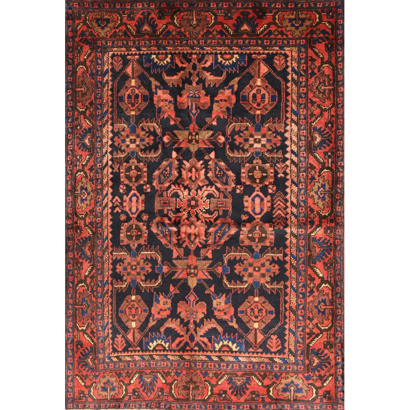 Tapis traditionnel rouge / brun, Rectangle 5 pi x 7 pi