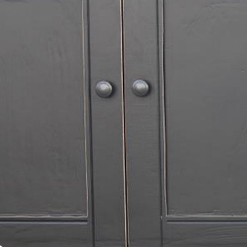 Miy Sideboard Buffet Cabinet, 4 Door, Pine Wood 83 Inch, Matte Black