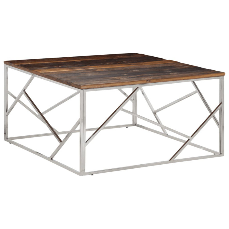 Hirasuna Frame Coffee Table, Silver, Dark Brown