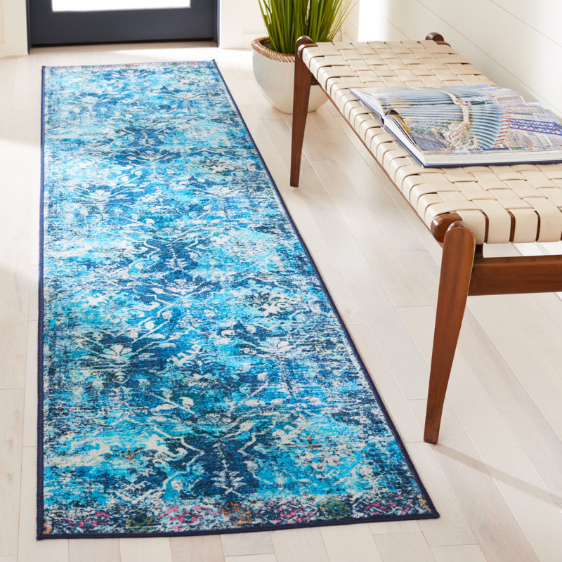 Spritz Riviera Performance Machine Washable Floral Rug, Runner 2'2" x 9'