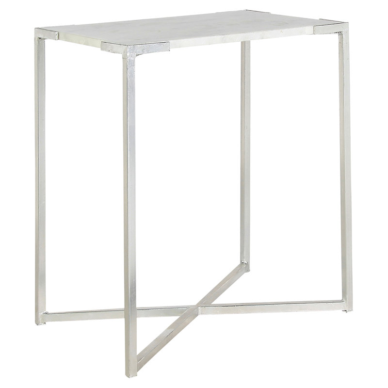 Amelia Cross Legs End Table, Carrera Marble