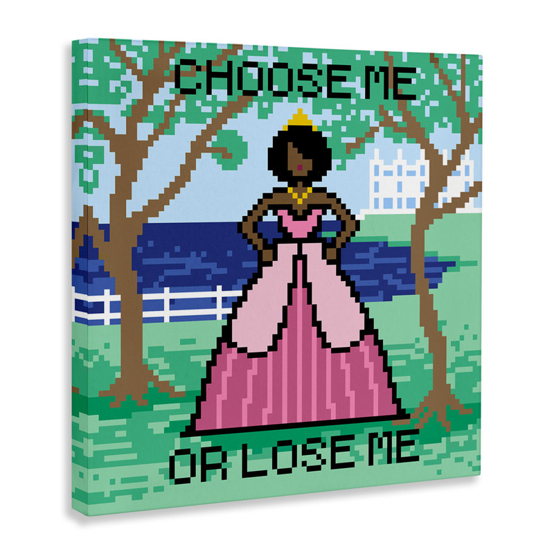 Art mural sur toile «Select me Pixel Princess» par Grace Popp, H 17 po x l 17 po