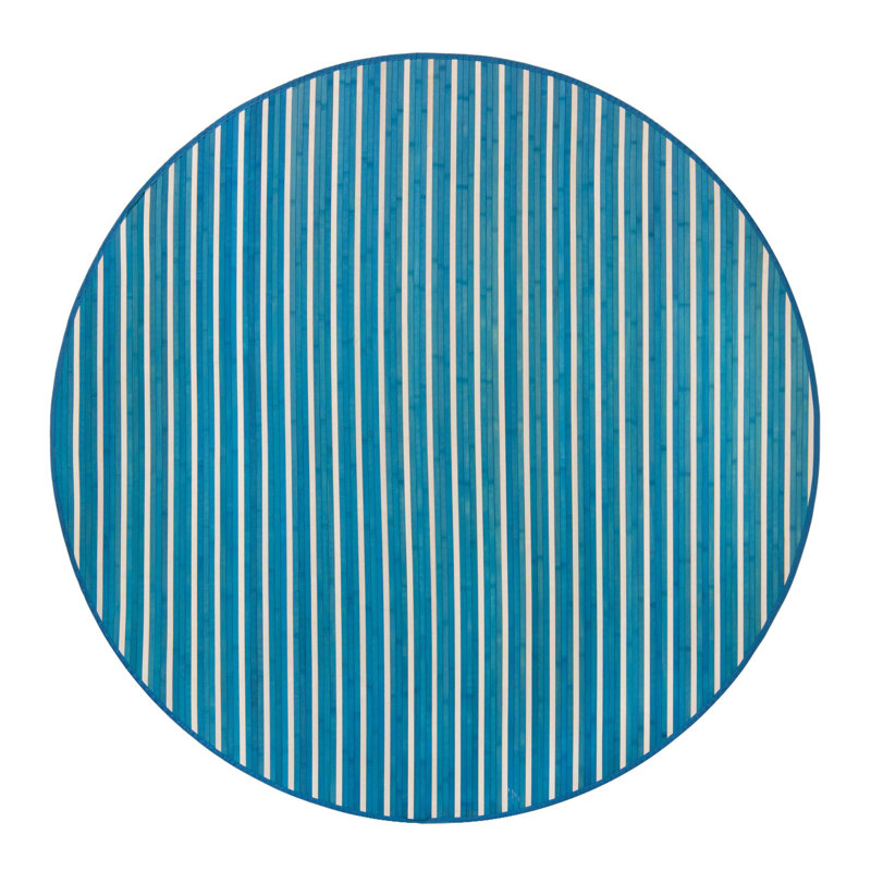 Matherville Striped Indoor Rug, Round 7'