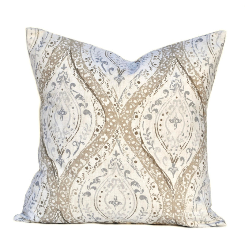 Housse de coussin carré 100% coton brun clair Ariana, 15,5 po x 15,5 po