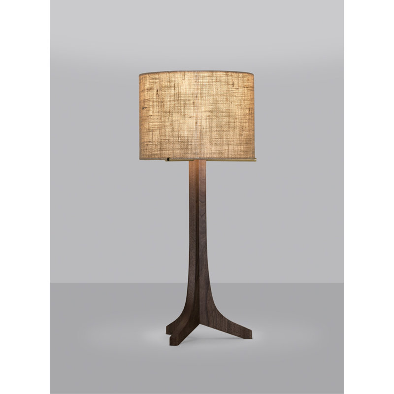 Nauta LED Table Lamp, Walnut, Burlap, Brushed Brass
