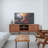 Gennaro 58" Mid-Century Walnut TV Stand Media Console with Slatted Sliding Doors, Adjustable Open Shelving, and a Smooth Matte Finish-749912009