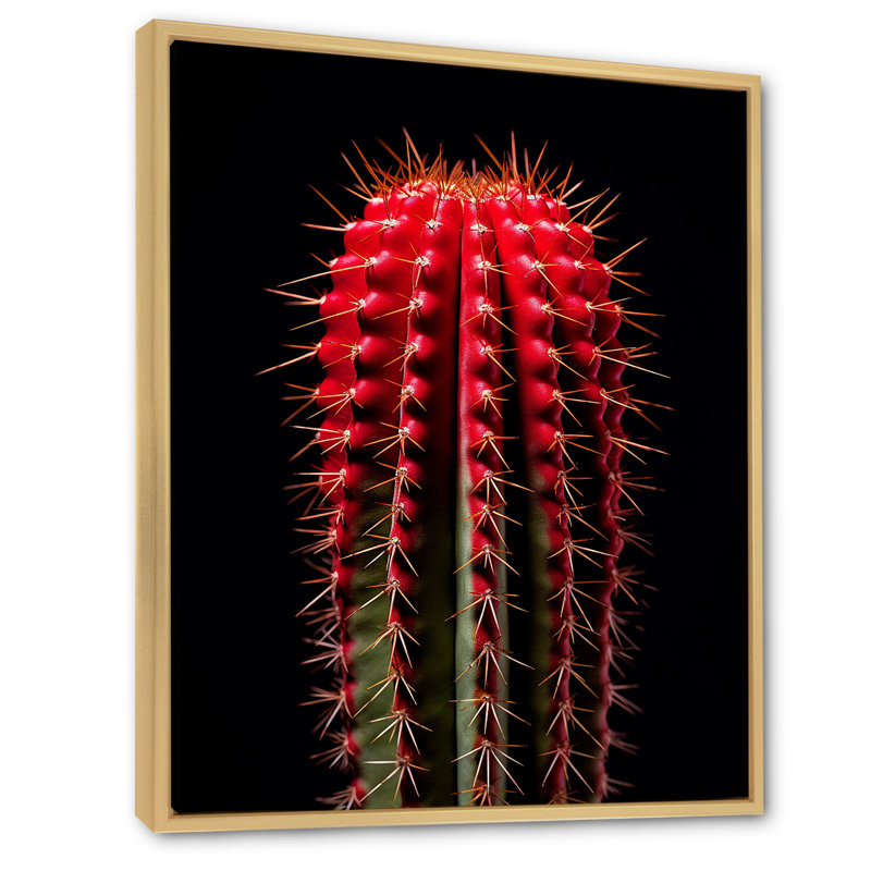 Cactus monolithe marron rouge et noir - décoration murale cactus, Cadre naturel flottant, H 32 po x l 24 po x P 1 po