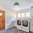 1-light Green Dome Metal Semi Flush Mount