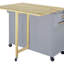 Îlot de cuisine avec plateau de rangement en bois naturel Cambridge, espace de rangement spacieux et flexible, îlot de cuisine