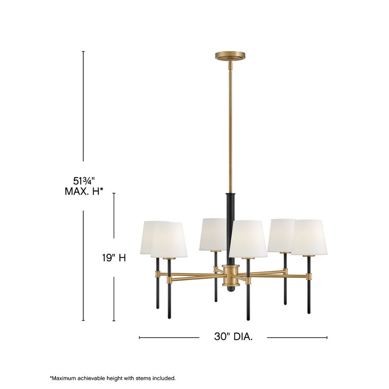 Saunders 6-Light Shaded Mid-Century Modern Chandelier