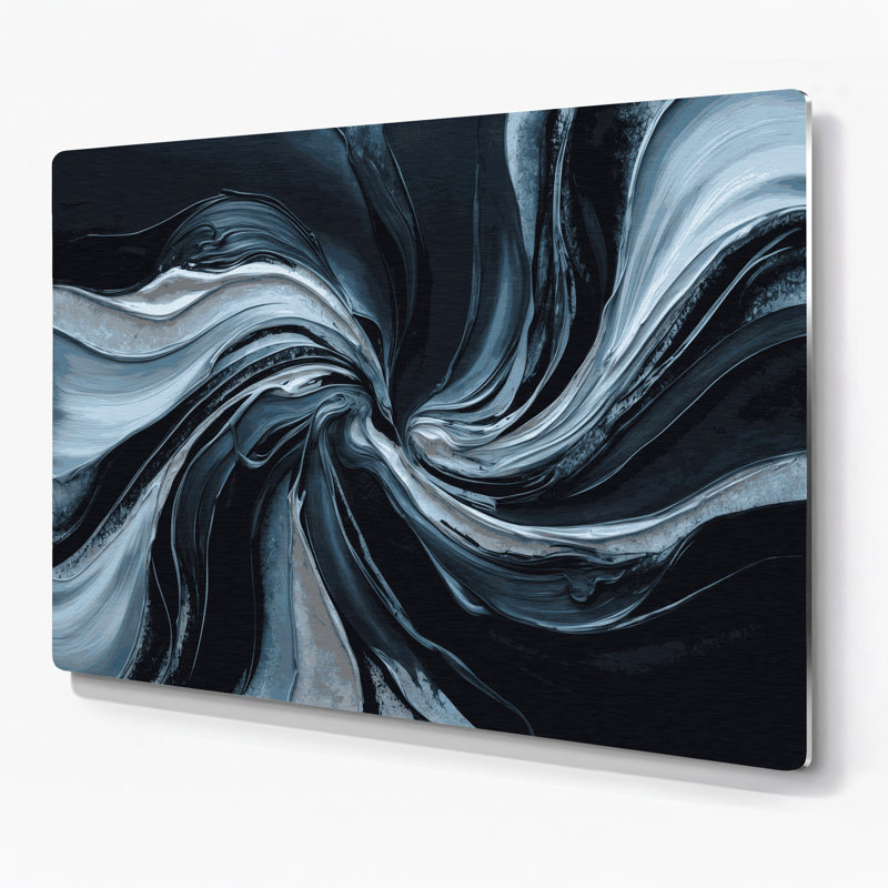 Lyrical Abstraction 46 Grey Metal Wall Art, 12" H x 18" W