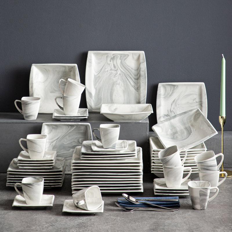 Blance Piece Porcelain China Dinnerware Set - Service for 12