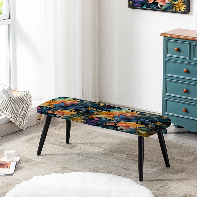 Boho - Damas Summer Tropical Dreams - Banc rembourré floral noir