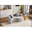 Causeuse à double profondeur courbée en S, éponge à compression complète, chenille gris clair, conception modulaire pour petits appartements, capacité de 400 lb, 66,9 /-688557443