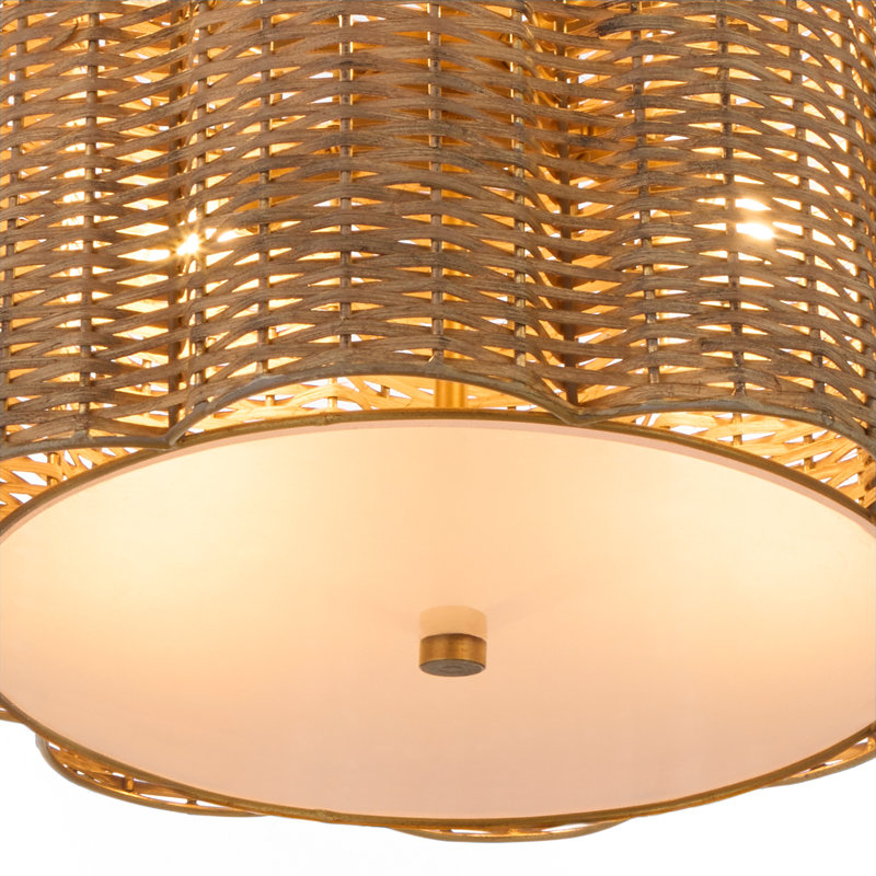 Boracay 4 - Light Chandelier, Aged Brass, Brown