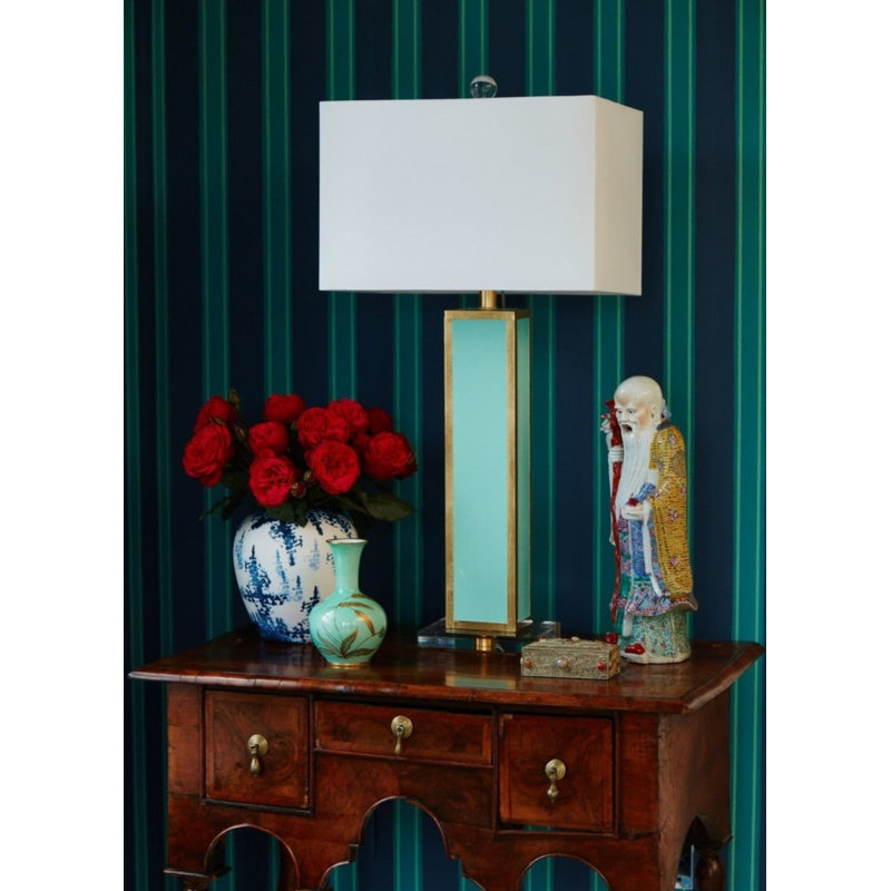 Blair Table Lamp, Mint/Gold Leaf 