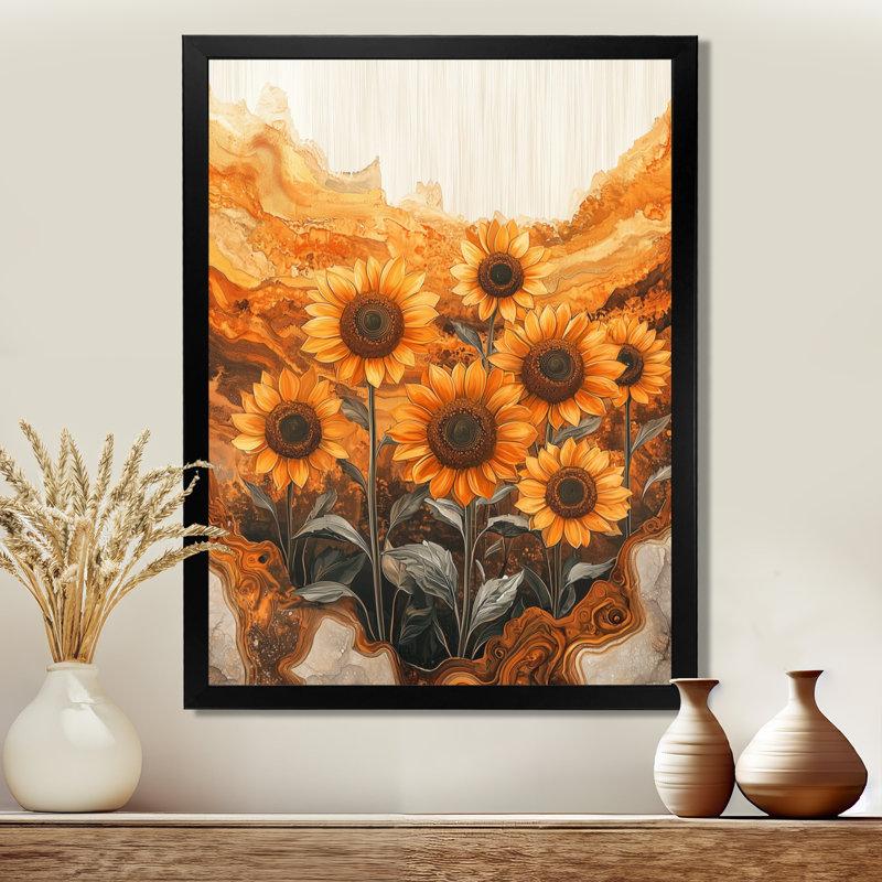 Druann - Floral Wall Art Prints, Noir, noir, noir, noir, H 20 po x l 12 po, Reproduction encadrée d'une seule photo