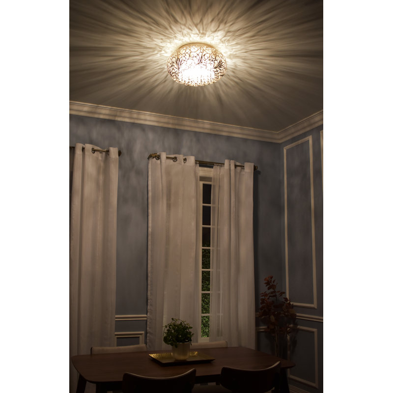 Plafonnier encastré géométrique de type lustre de 18 po à sept lumières Trombley