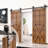 Black Rustic Classic  Design Non-Bypass Single Track Two Door Hardware Kit (Door Not Included)-23001055