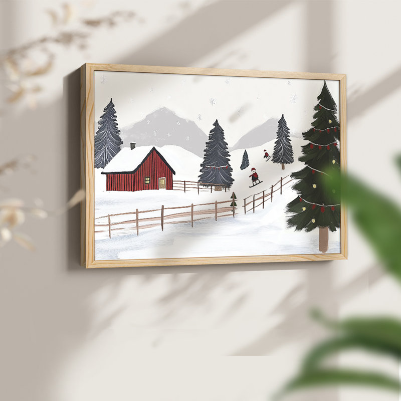 Chirstmas Art-DLII - Reproduction encadrée - Restickable, H 8 po x l 10 po, Naturel