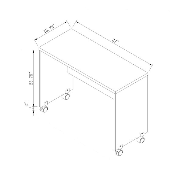 Latitude Run® Red Computer Table With Four Wheels And A Back Two ...