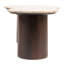 Table basse en marbre et bois de manguier biologique, noyer